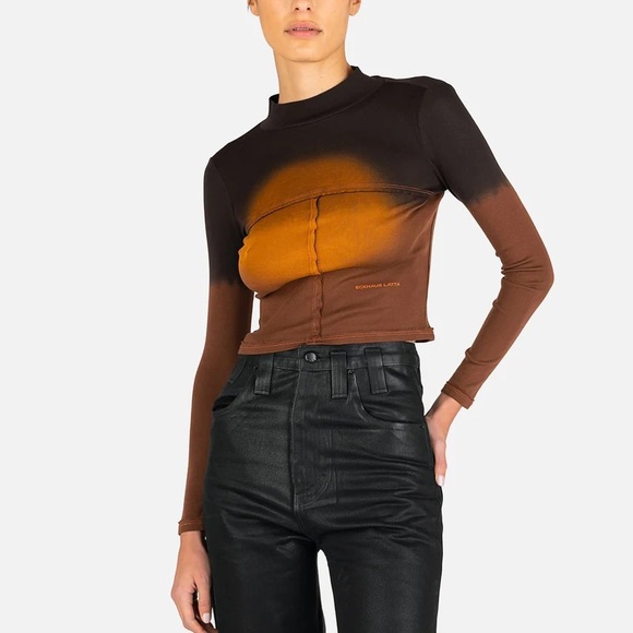 Eckhaus Latta Tops - Eckhaus Latta Aura Lapped Baby Turtleneck